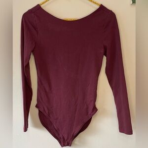 Old Navy Maroon Long Sleeve Ladies Bodysuit